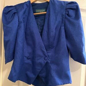 Vintage Electric Blue Women's Fun and Chic Blazer